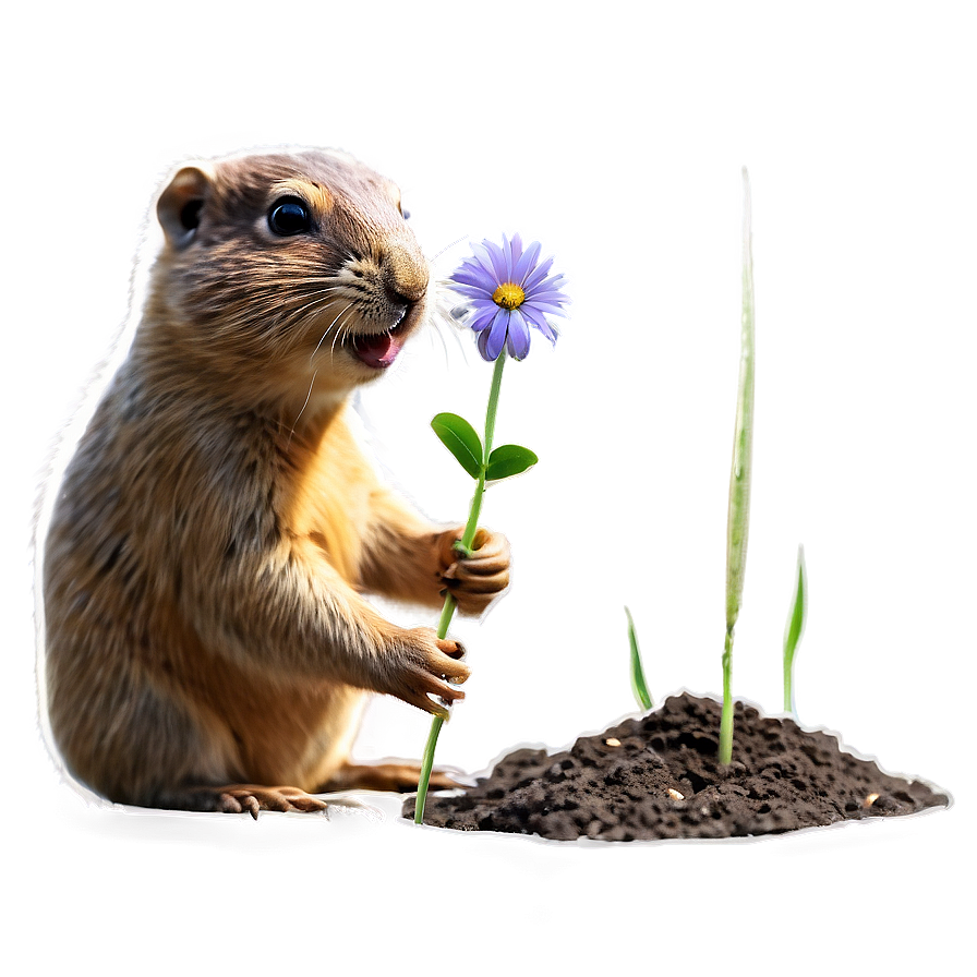 Gopher With Flower Png 06292024 PNG image