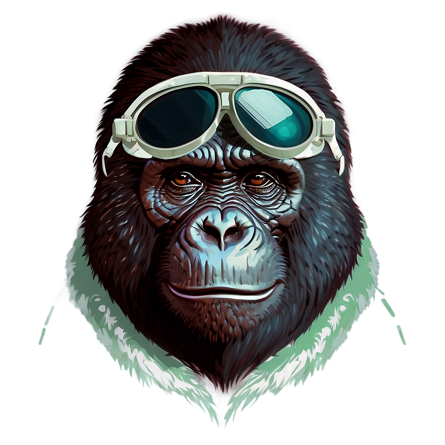 Gorilla With Aviator Glasses Png 06282024 PNG image