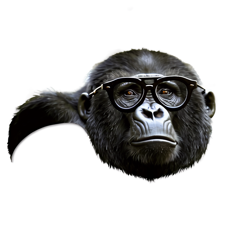 Gorilla With Black Glasses Png Elp37 PNG image