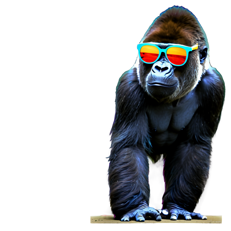 Gorilla With Colorful Glasses Png Yjl59 PNG image