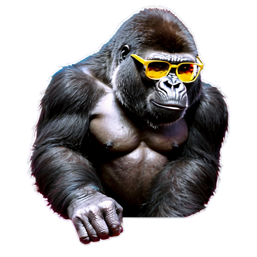 Gorilla With Custom Glasses Png 06282024 PNG image