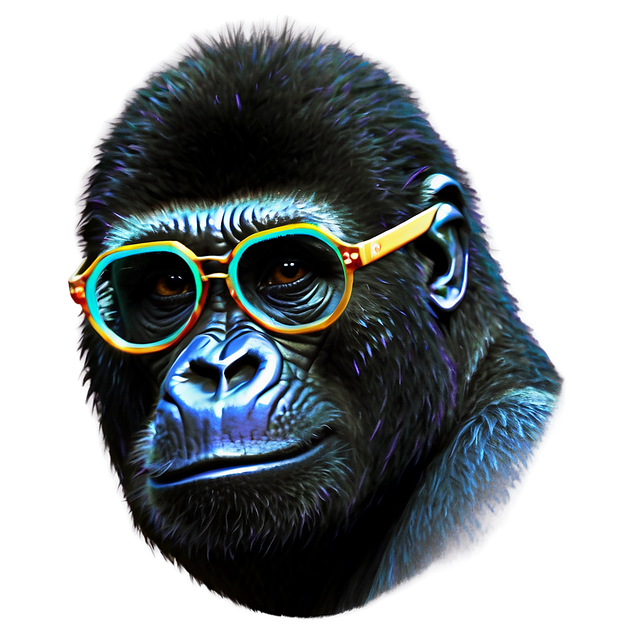 Gorilla With Custom Glasses Png Mrs PNG image