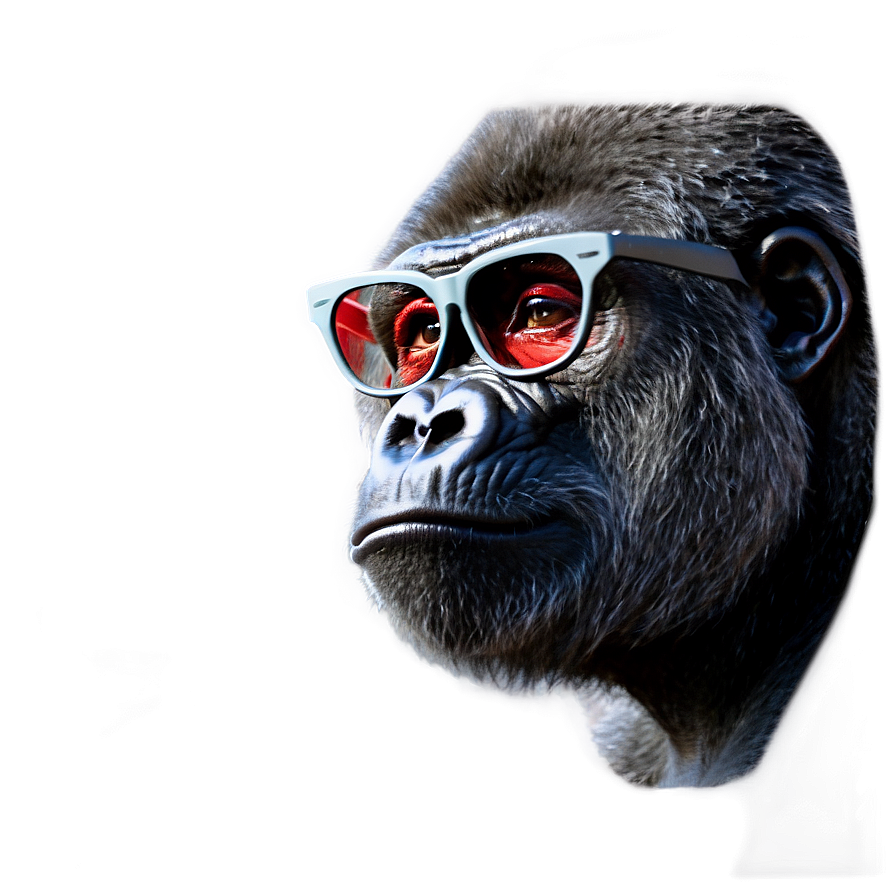 Gorilla With Designer Glasses Png Ajq PNG image