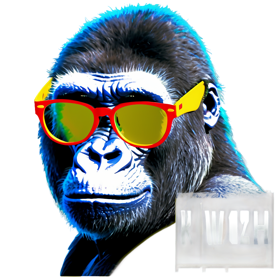 Gorilla With Funky Glasses Png Trg PNG image