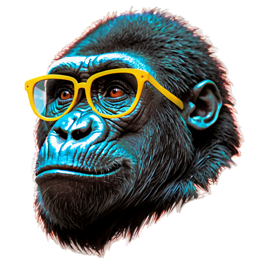 Gorilla With Hip Glasses Png 69 PNG image