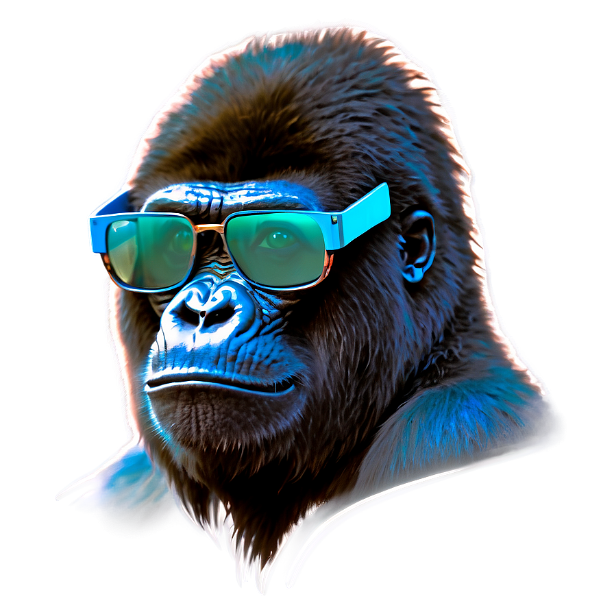 Gorilla With Smart Glasses Png Eqc PNG image