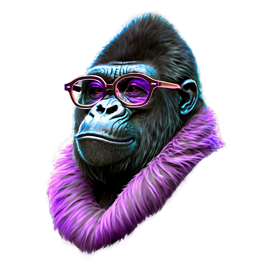 Gorilla With Stylish Glasses Png Int74 PNG image