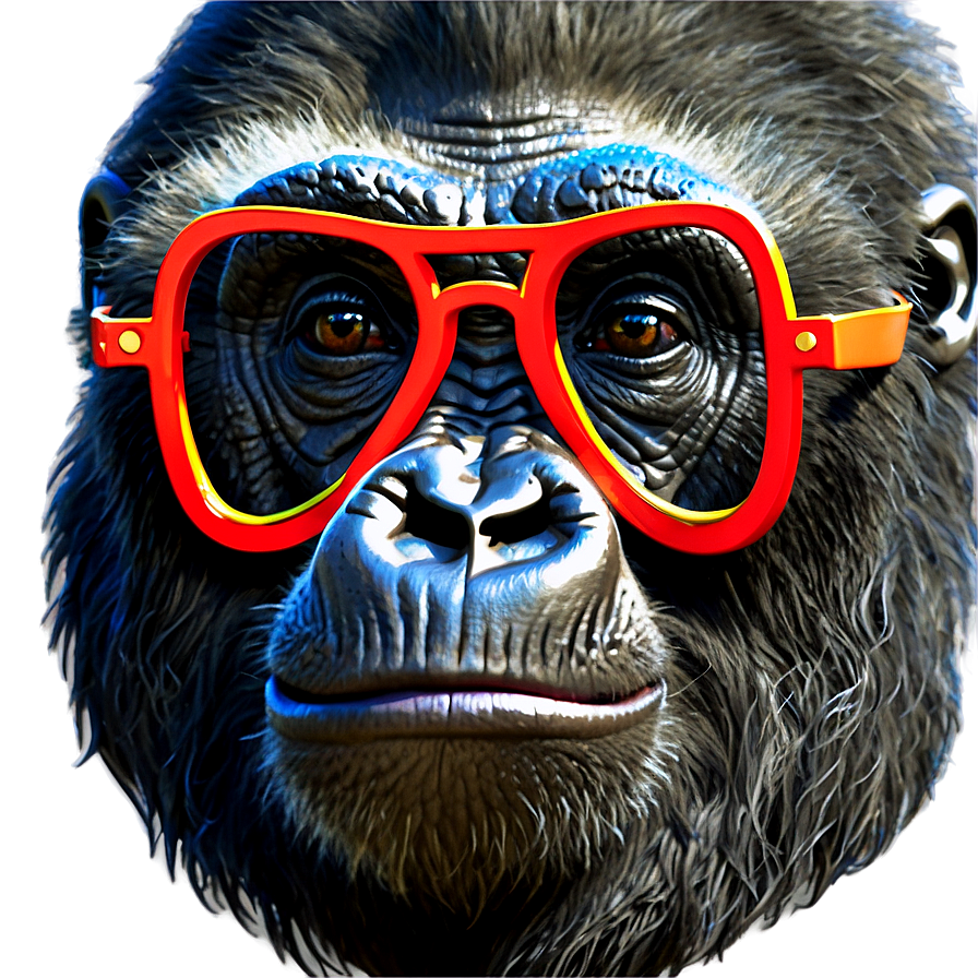 Gorilla With Trendy Glasses Png Fyc PNG image