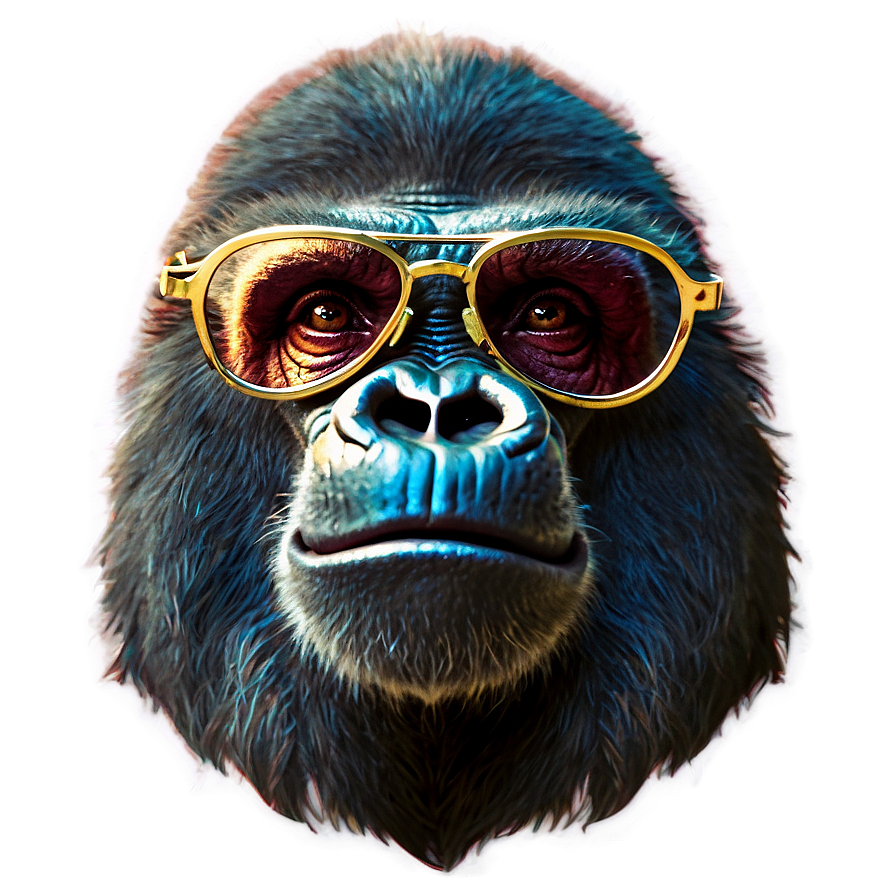 Gorilla With Trendy Glasses Png Mgi PNG image