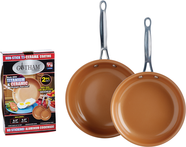 Gotham Steel Ceramic Non Stick Frying Pans PNG image