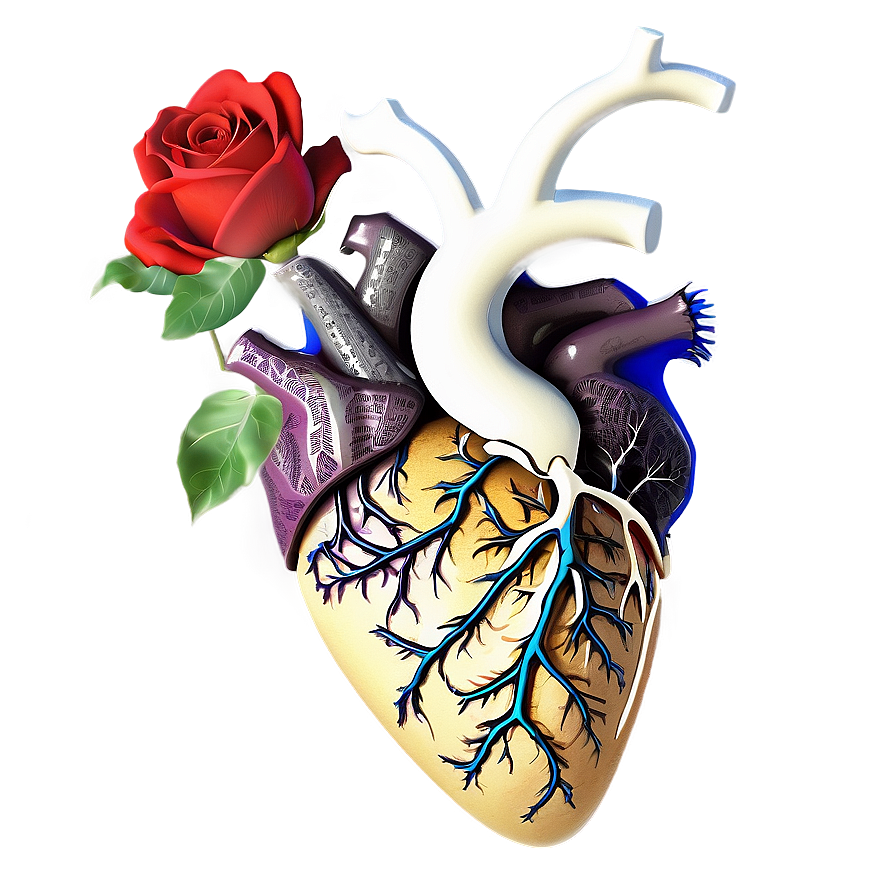 Gothic Anatomical Heart Png 06122024 PNG image