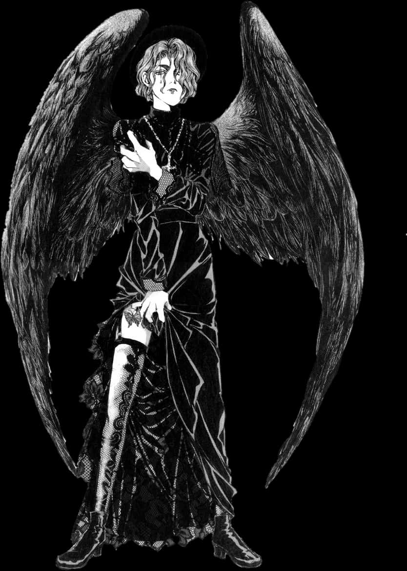 Gothic Angel Artwork PNG image