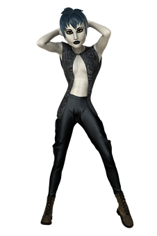 Gothic_ Animated_ Character_ Pose PNG image