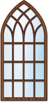 Gothic Arch Window Design PNG image