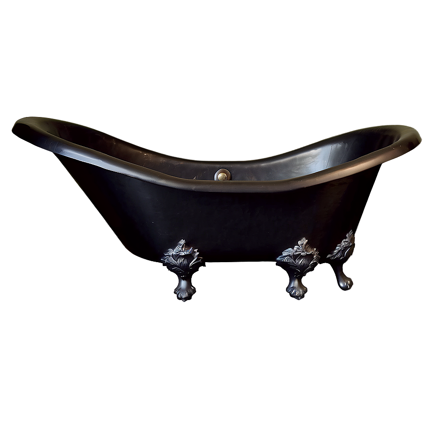 Gothic Black Cast Iron Tub Png 6 PNG image