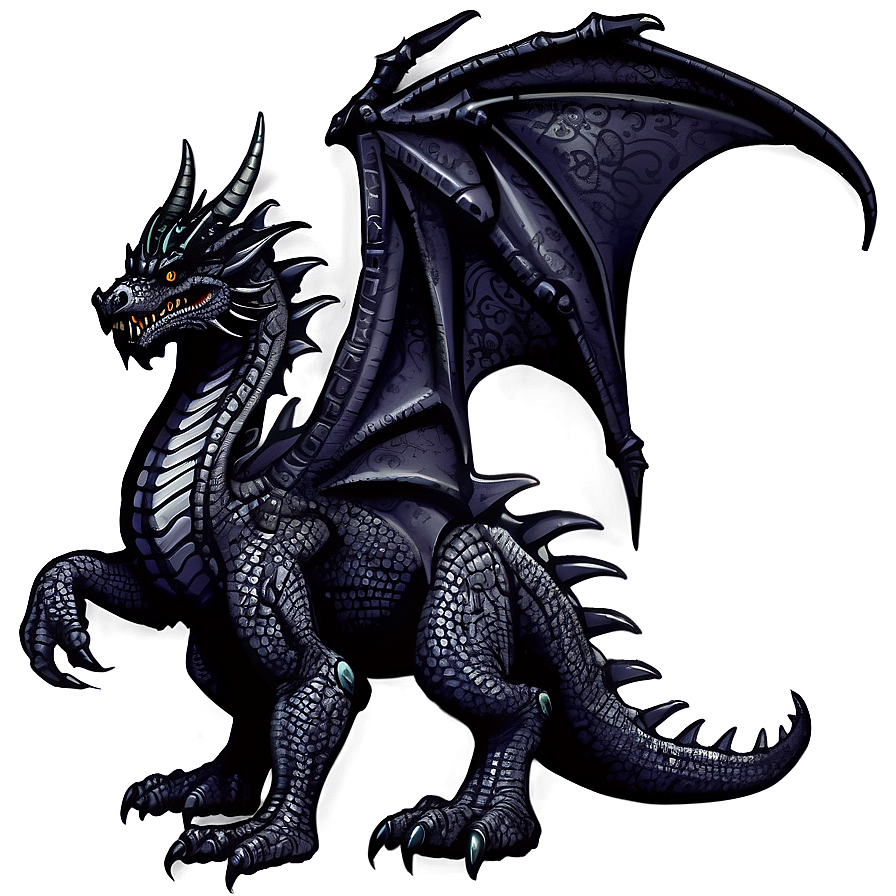 Gothic Black Dragon Image Png Dhc PNG image