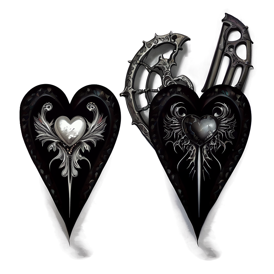 Gothic Black Heart Png 66 PNG image