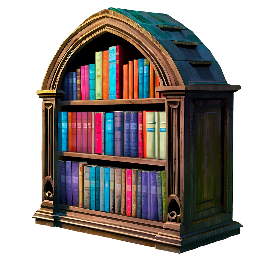 Gothic Bookshelf Png 05242024 PNG image