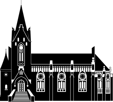 Gothic Church Silhouette PNG image