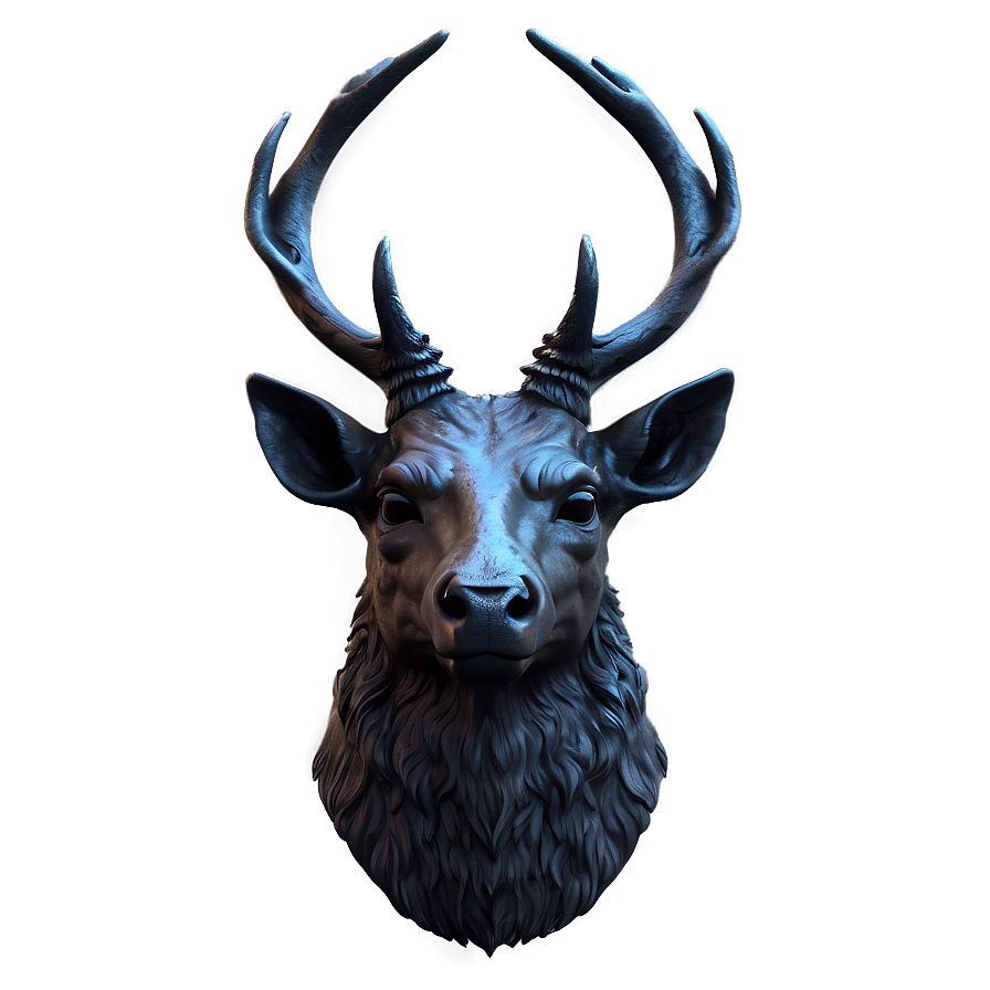 Gothic Deer Head Dark Style Png 12 PNG image