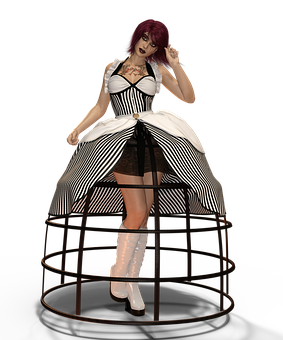 Gothic Dollin Cage Dress PNG image