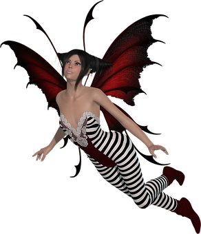 Gothic Fairyin Flight PNG image