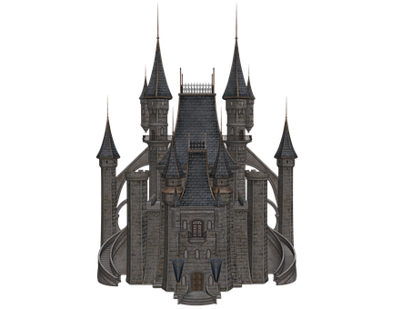 Gothic Fantasy Castle Illustration PNG image
