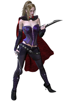 Gothic Fantasy Female Warrior PNG image