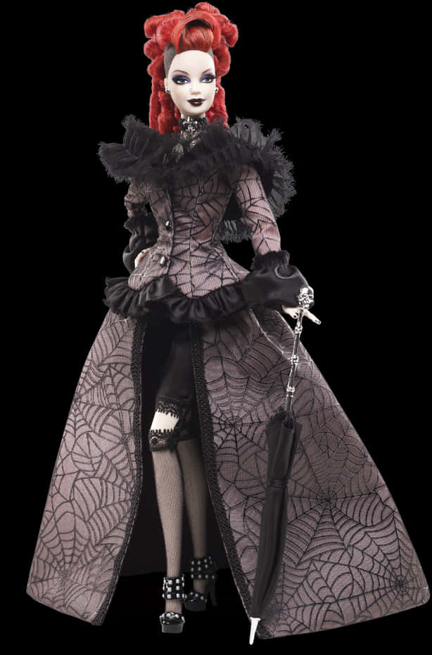 Gothic Glamour Barbie Doll PNG image