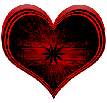 Gothic Heart Love Art PNG image