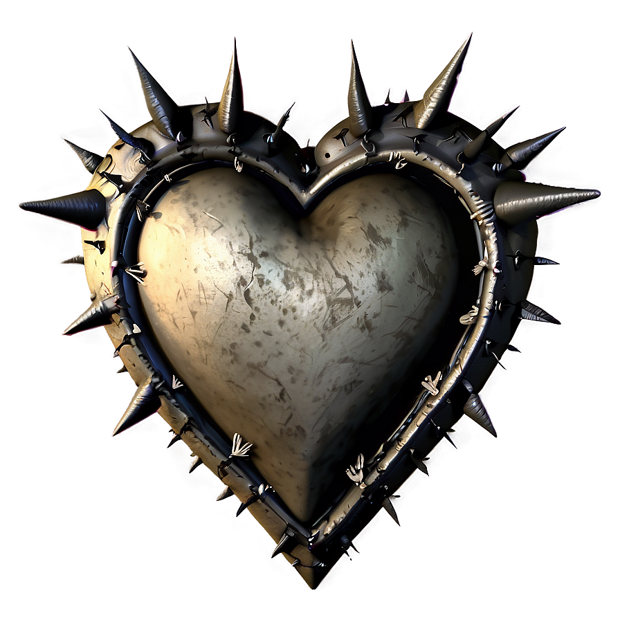 Gothic Heart With Thorns Png 06202024 PNG image