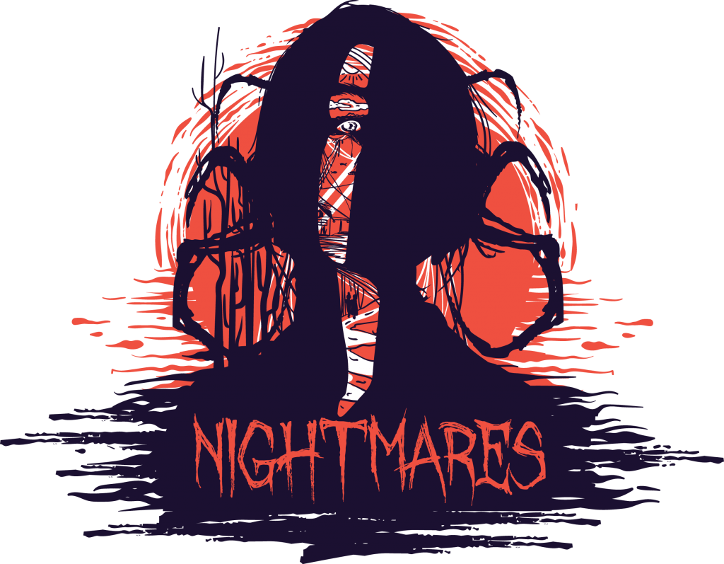 Gothic Nightmares Shirt Design PNG image
