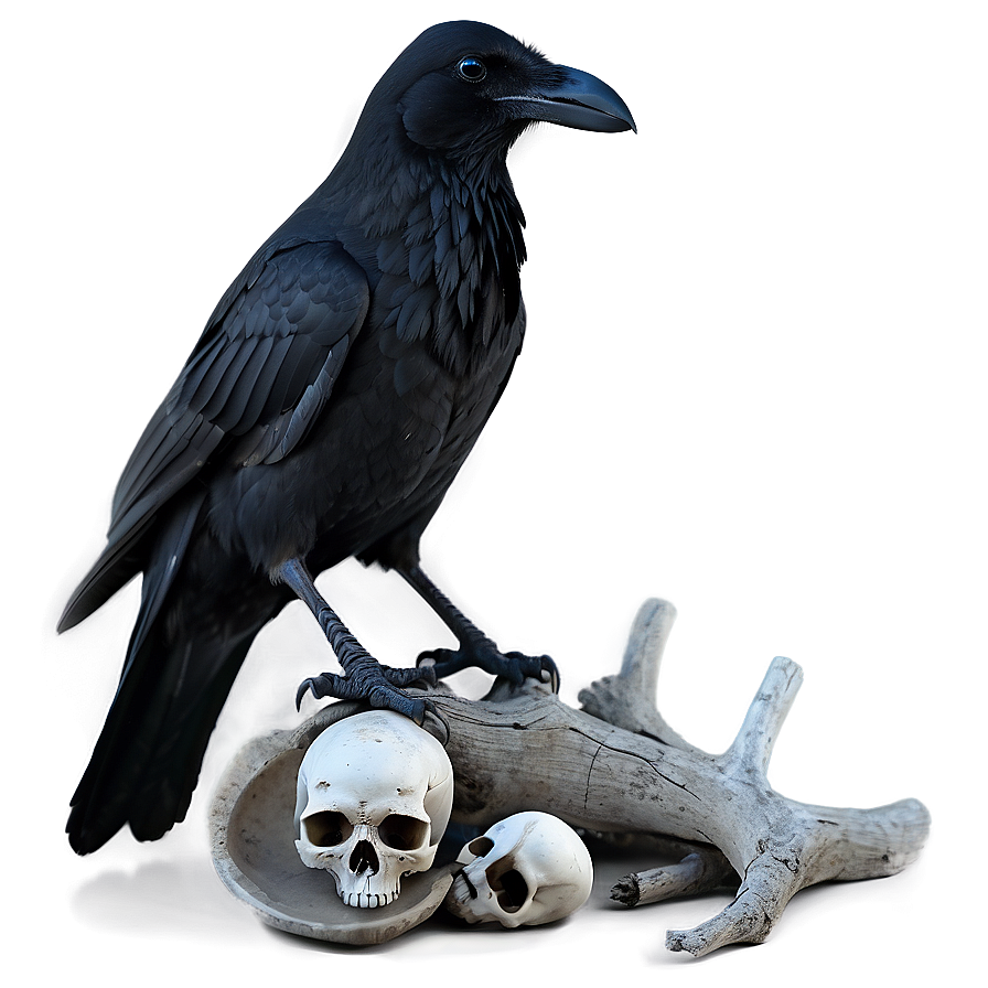 Gothic Raven And Skull Png Niq47 PNG image