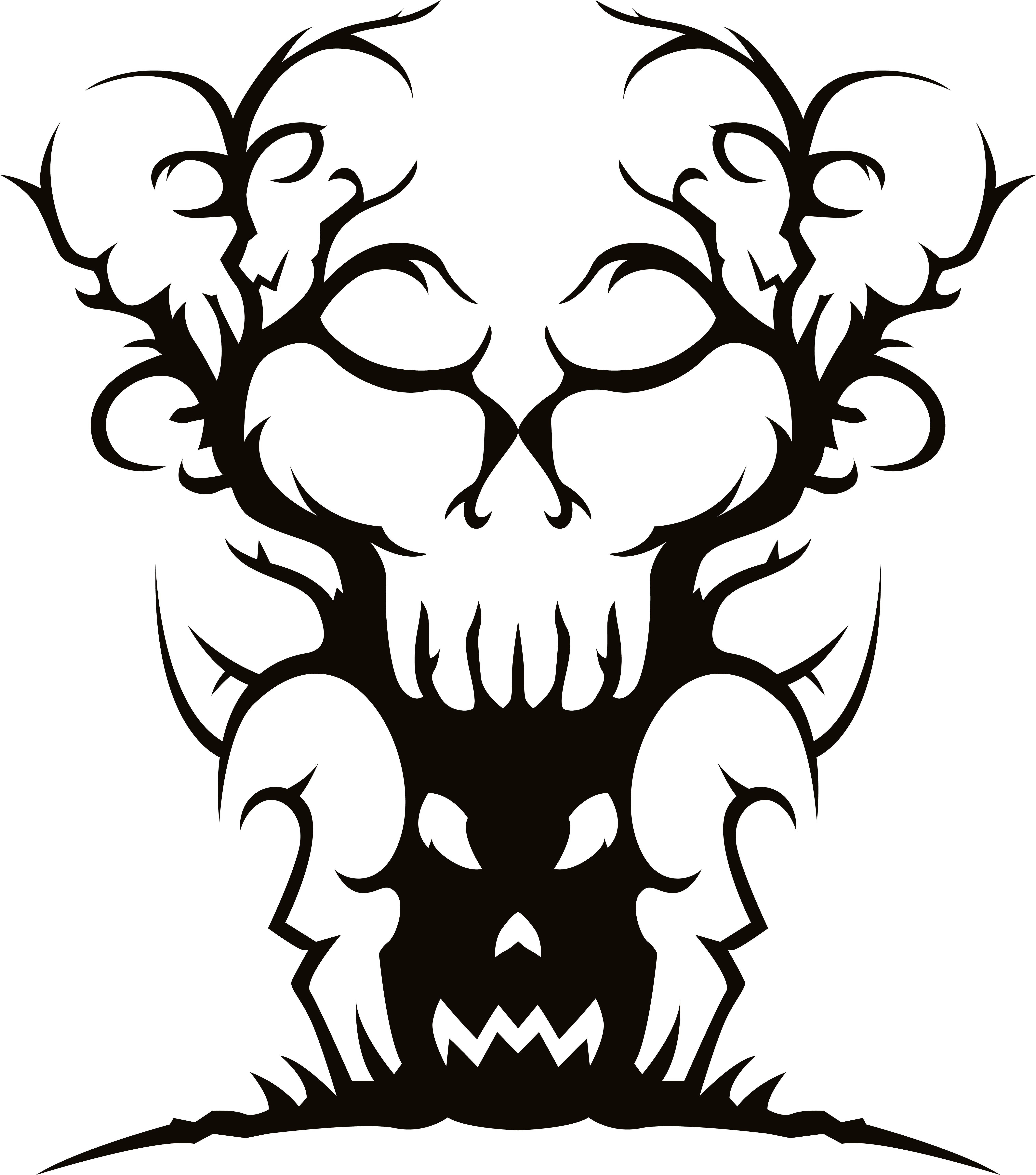 Gothic Skull Illusion Artwork PNG image
