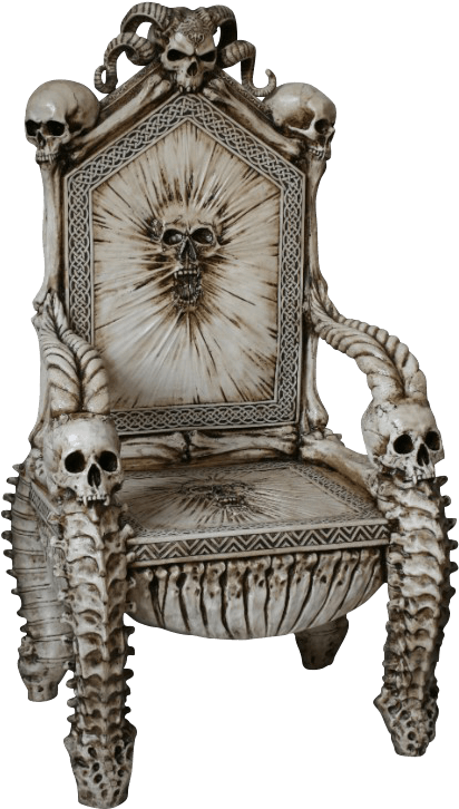 Gothic Skull Throne Design PNG image
