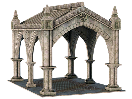 Gothic Stone Archway Structure PNG image