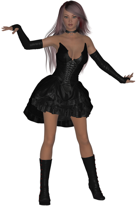 Gothic Style Female Character3 D Render PNG image