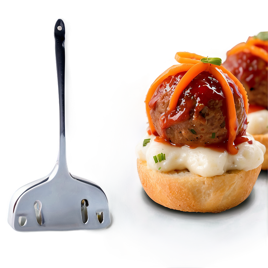 Gourmet Meatball Canape Dish PNG image