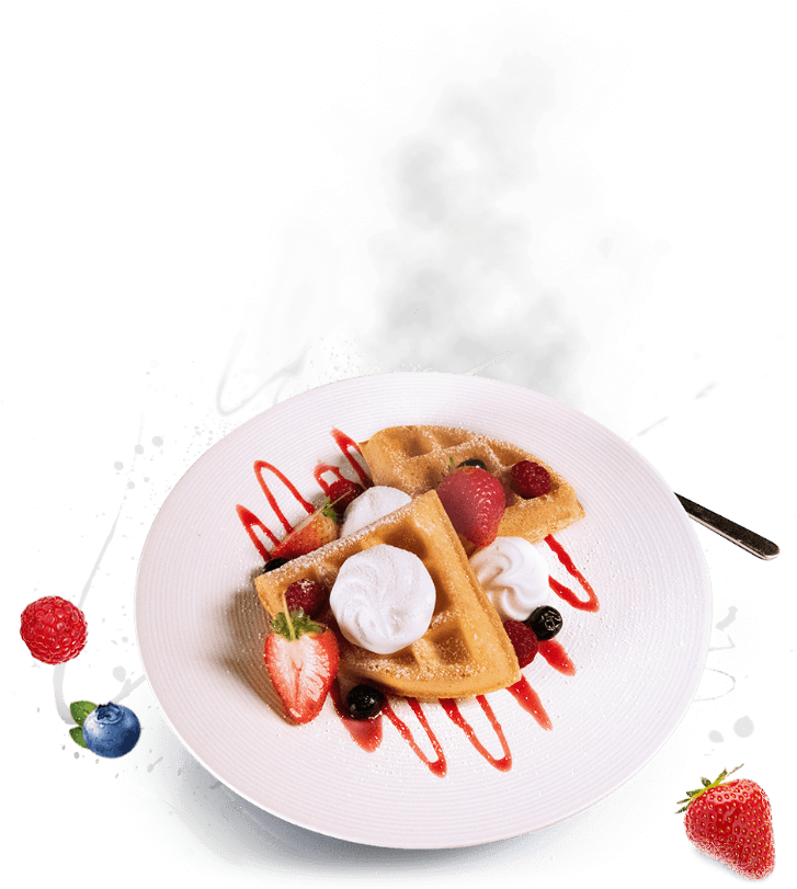 Gourmet Wafflewith Fresh Berriesand Cream PNG image