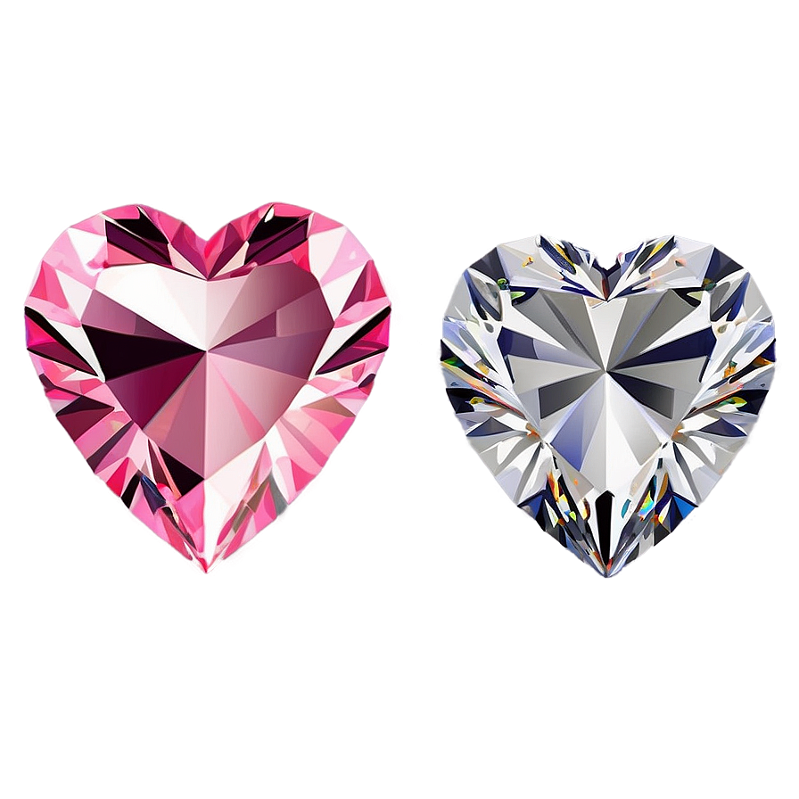 Graceful Pink Heart Diamond Art Png 06282024 PNG image