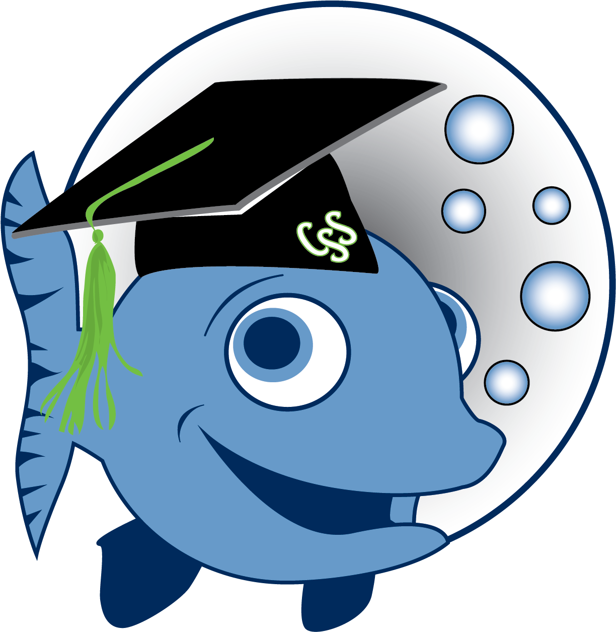 Graduated Fish Cartoon PNG image