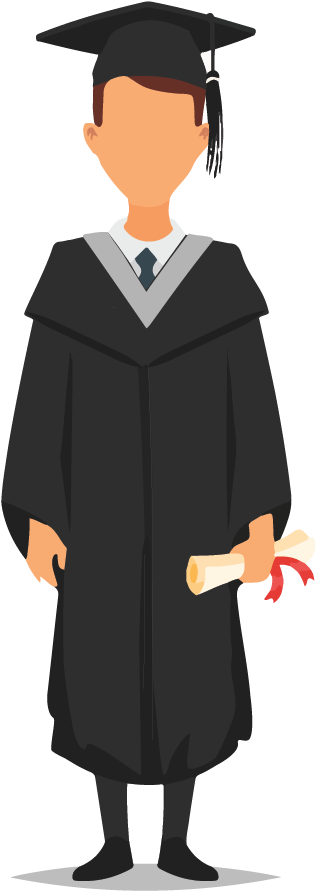 Graduatein Capand Gown Holding Diploma PNG image