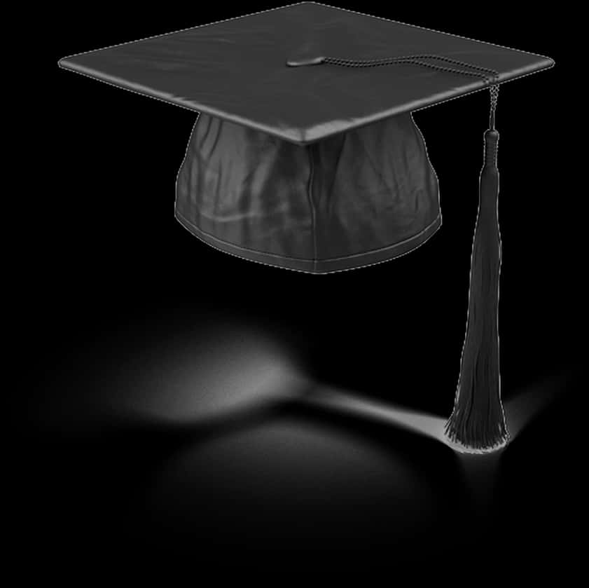 Graduation Cap Floatingin Darkness PNG image