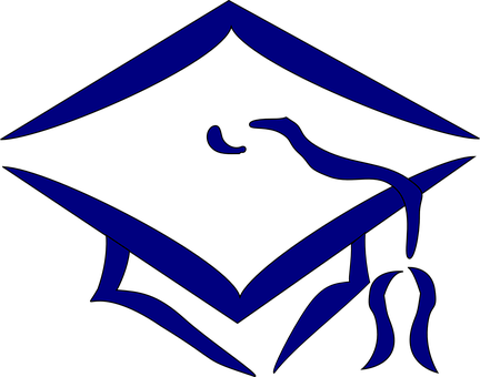 Graduation Cap Icon Blue PNG image