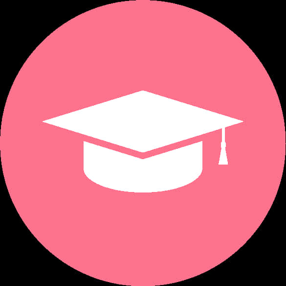 Graduation Cap Icon Pink Background PNG image