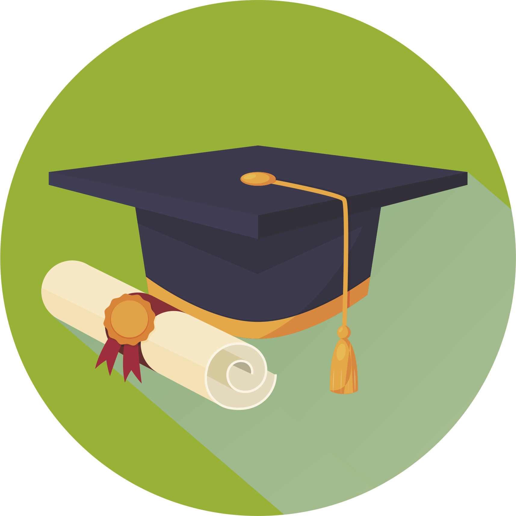 Graduation Capand Diploma Icon PNG image