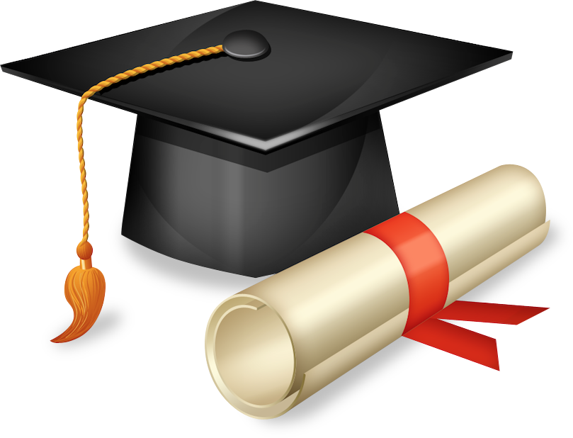 Graduation Capand Diploma Icon PNG image