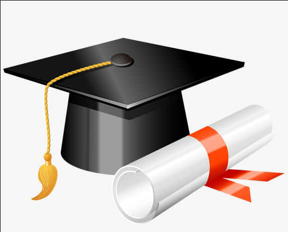 Graduation Capand Diploma Illustration PNG image