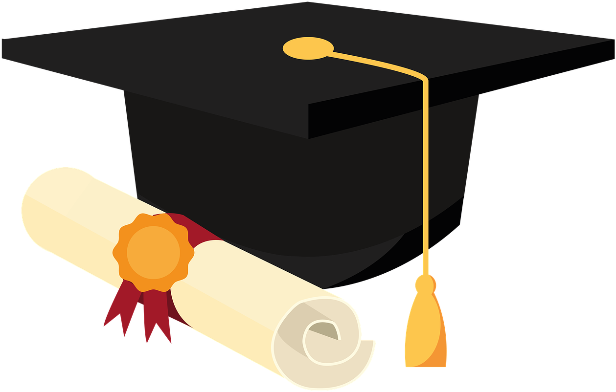 Graduation Capand Diploma Vector PNG image