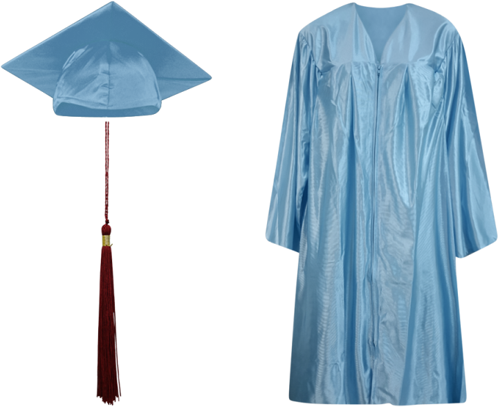 Graduation Capand Gown Blue PNG image